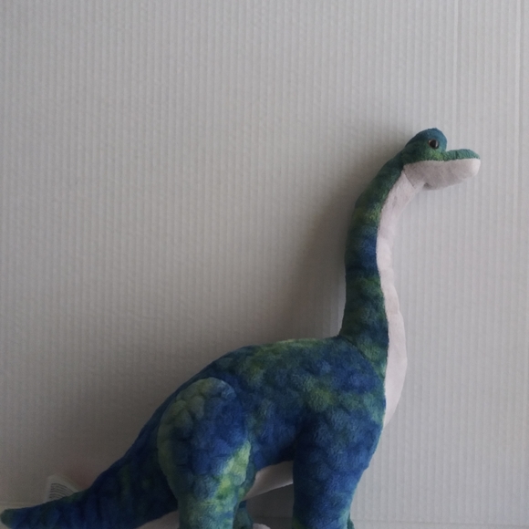 Brontosaurus Dinosaur Blue Green Plush Stuffed Animal 14" Tall by Wild Republic - Picture 4 of 13